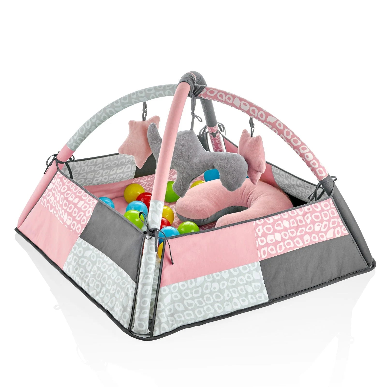 babyjem pink play mat with balls
