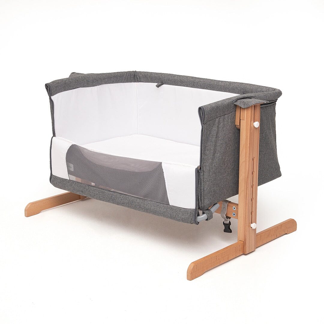 kukka naturel wood rocking bedside crib
