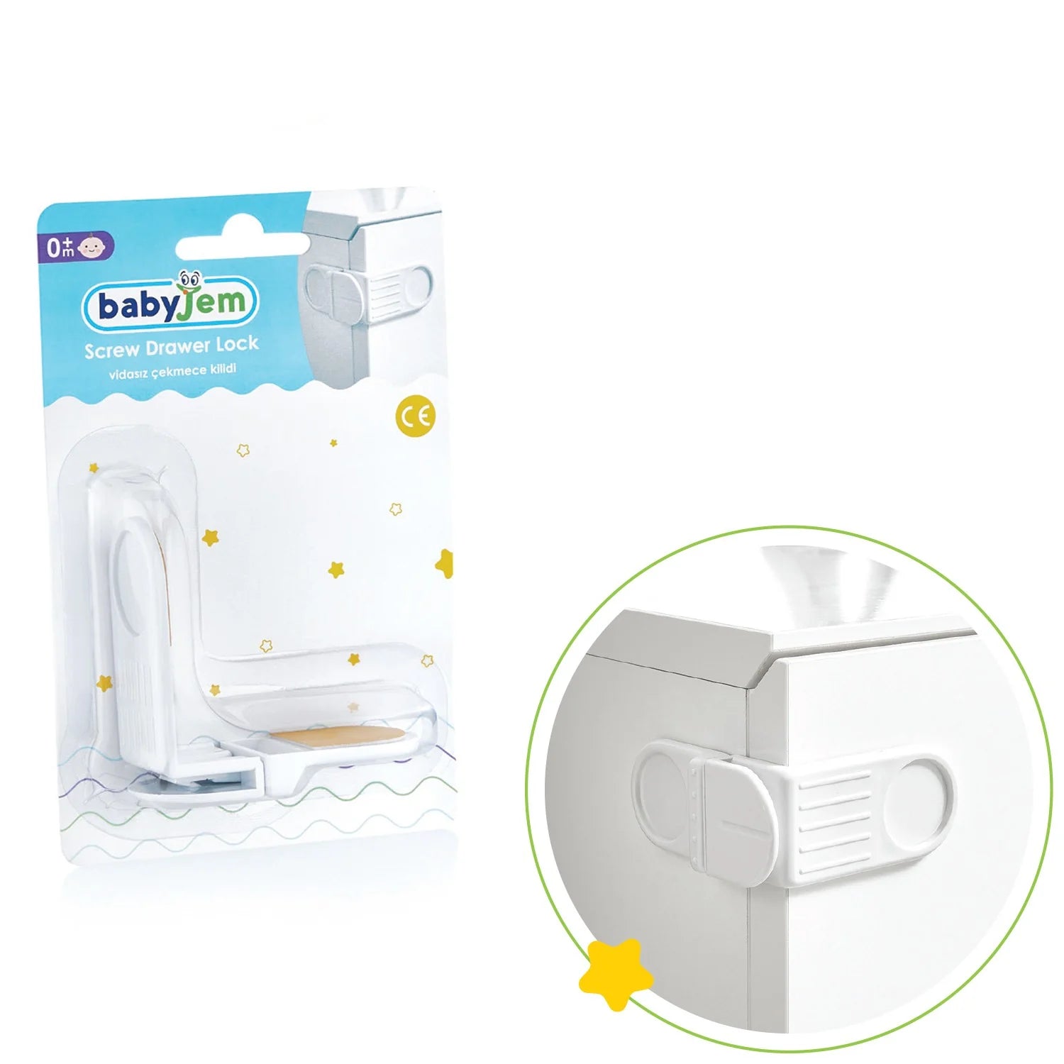 babyjem drawer safety lock no screw white childproof lock
