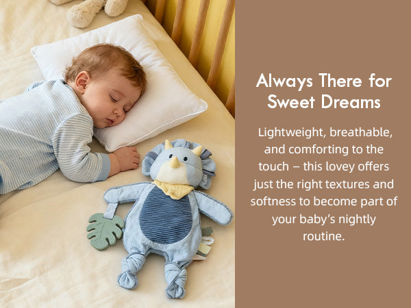 Moonkie Dino Baby Lovey  - Security Blanket & Sensory Toy