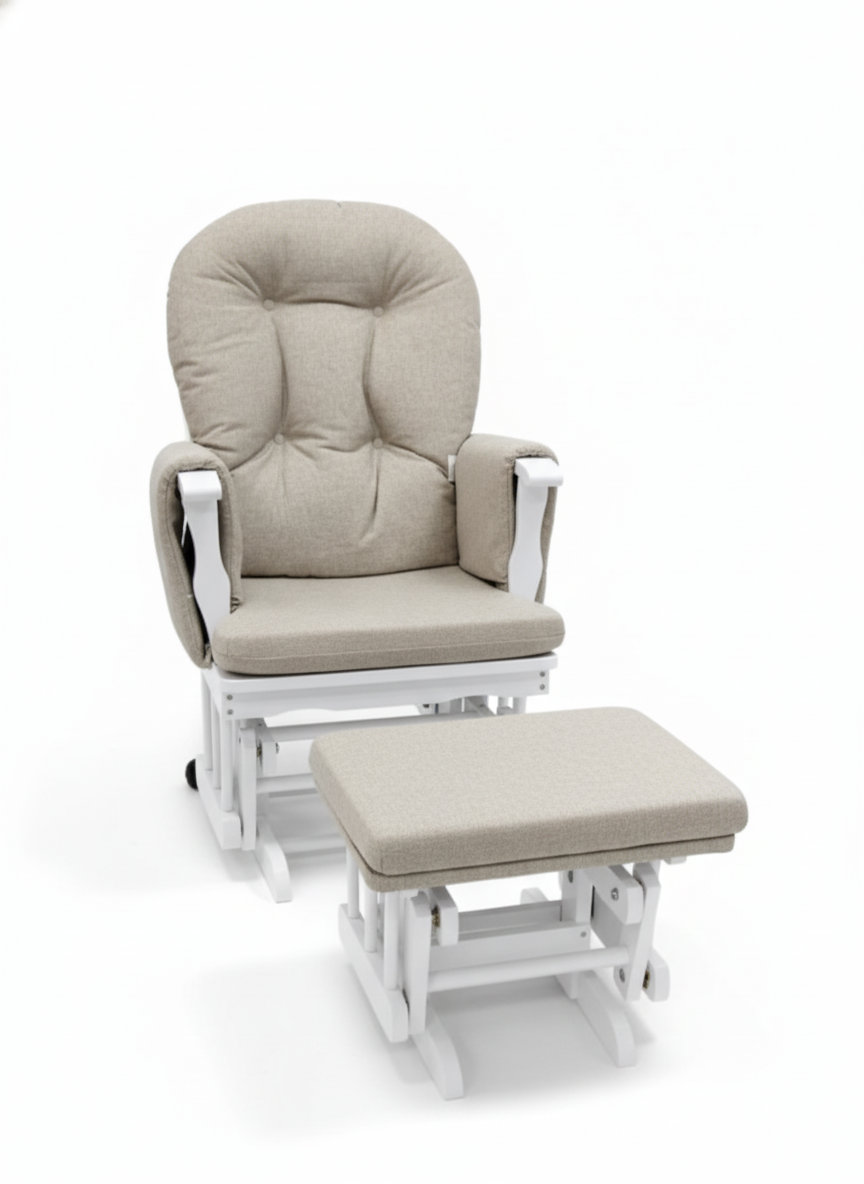 Miila Canvas Nursing Chair - Beige Rocker Set