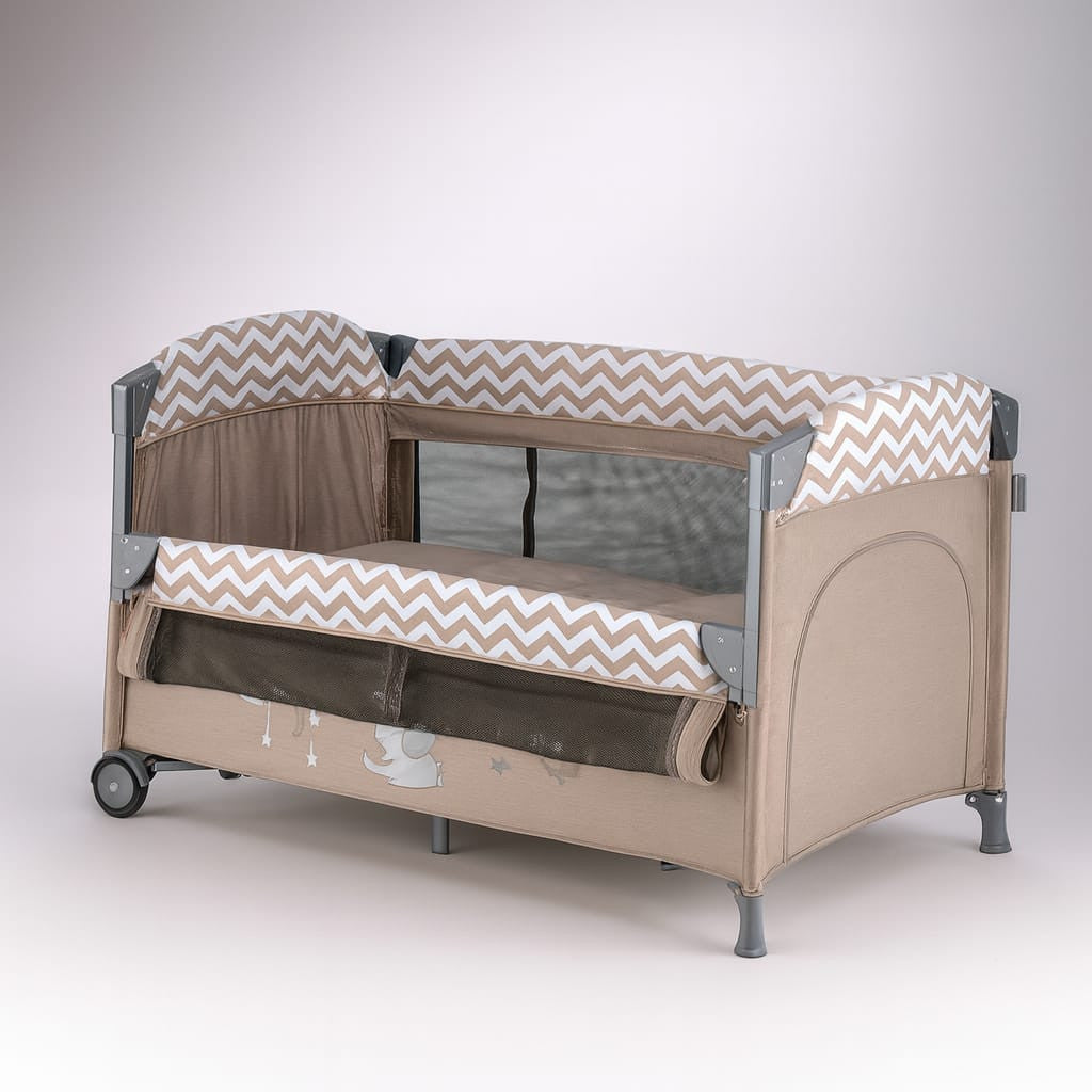 Kidilo 3-in-1 Portable Baby Playard with Bassinet & Next-to-Me Bed
