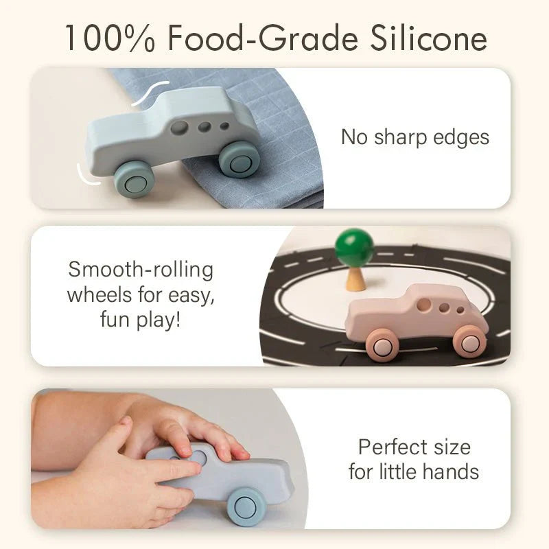 Moonkie Classic Racer – Soft Silicone Push &amp; Go Toy