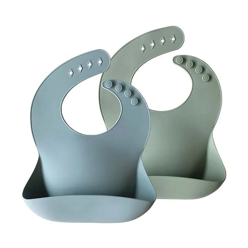 Moonkie Silicone Baby Bibs – Waterproof, BPA-Free Feeding Bibs (2-Pack)