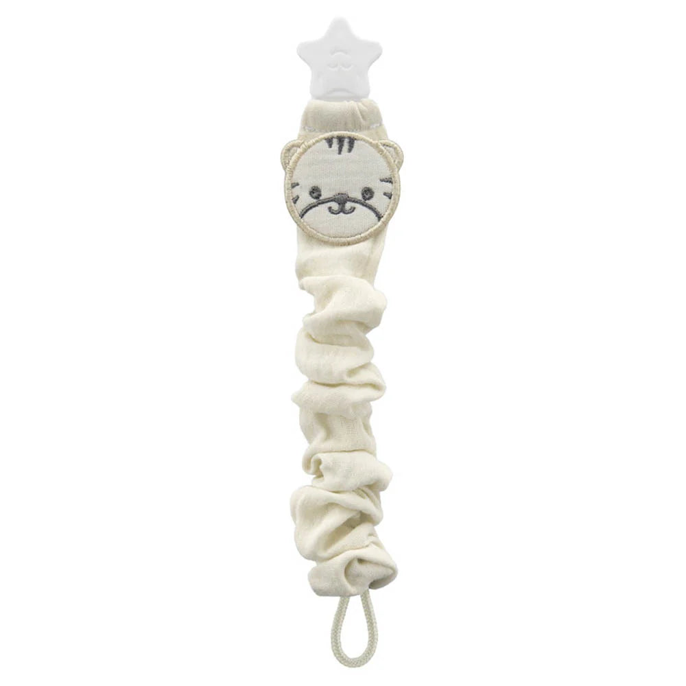 babyjem ecru pacifier hanger silk material(