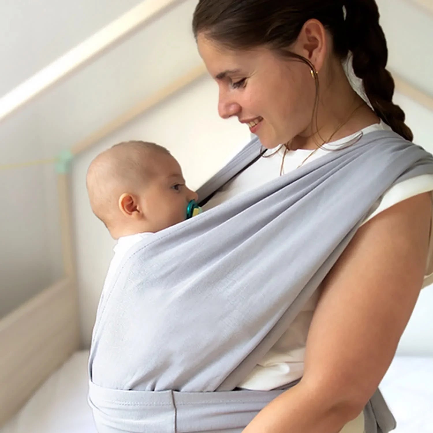 babyjem grey baby wrap syling