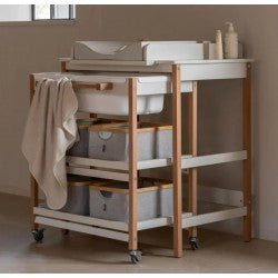 quax smart changing table with tube -white naturel