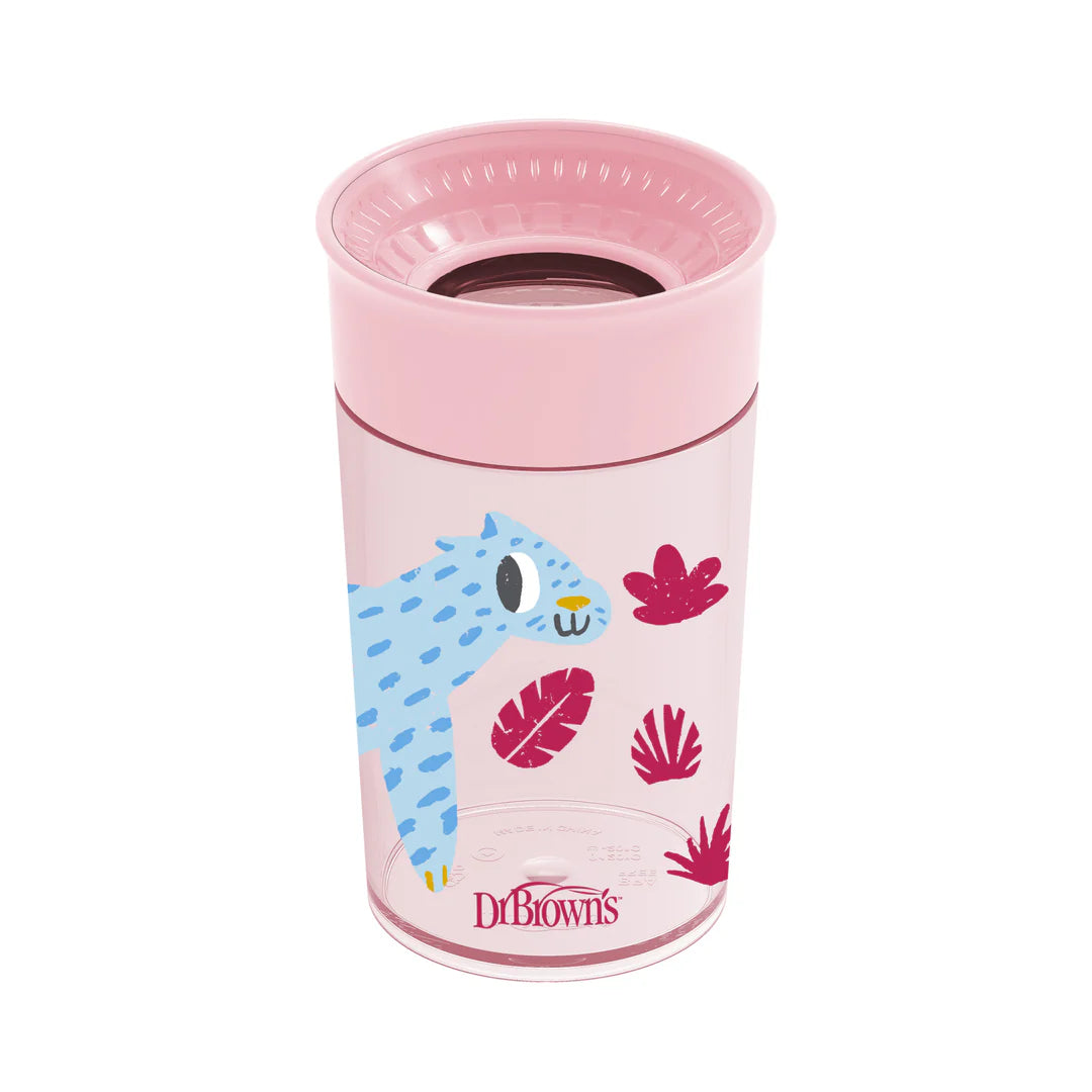 dr browns cheers transition cup 360ml pink toddler training cup