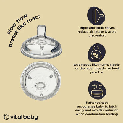 vital baby  teats slow flow 2pk