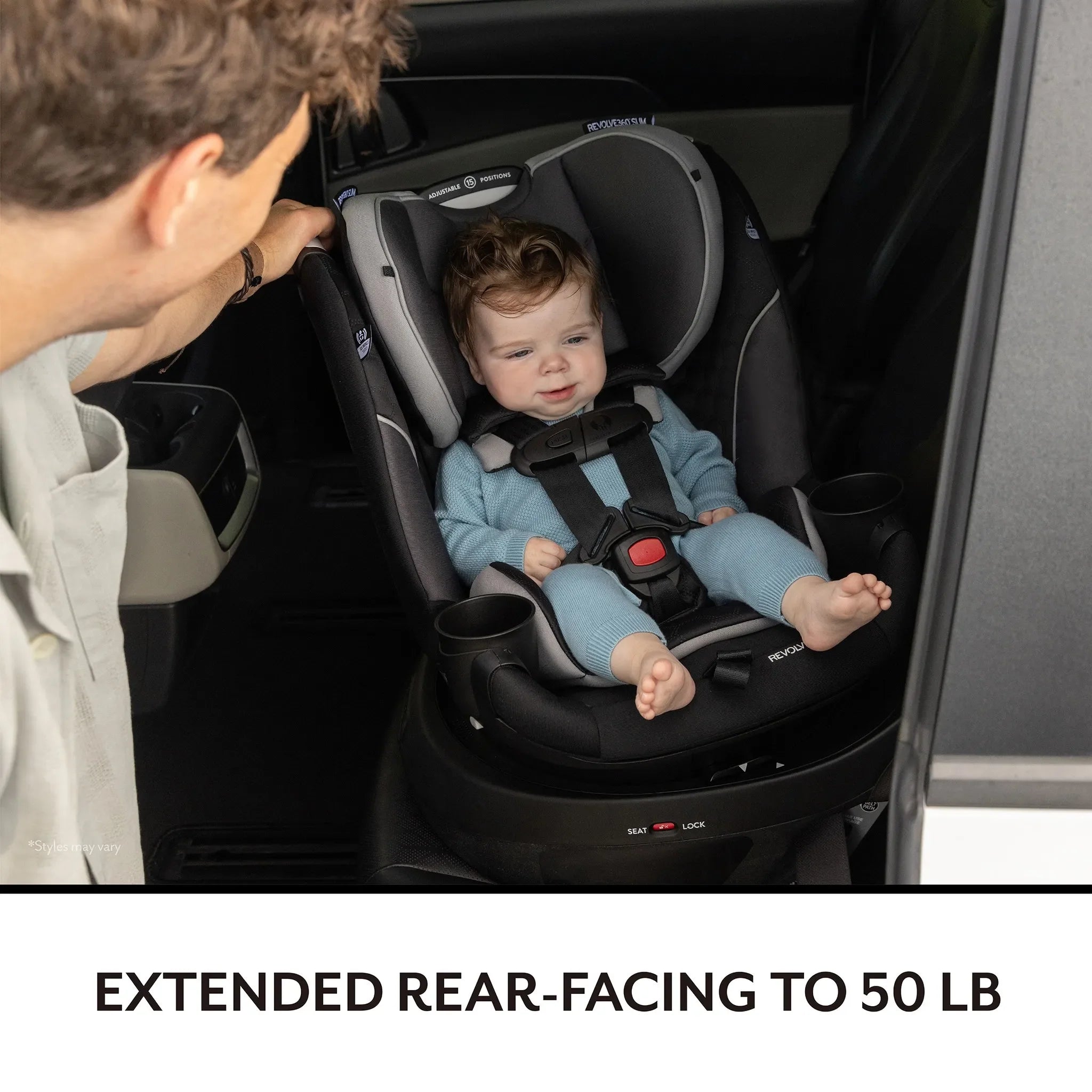 evenflo revolve360 slim 2-in-1 carseat canton black