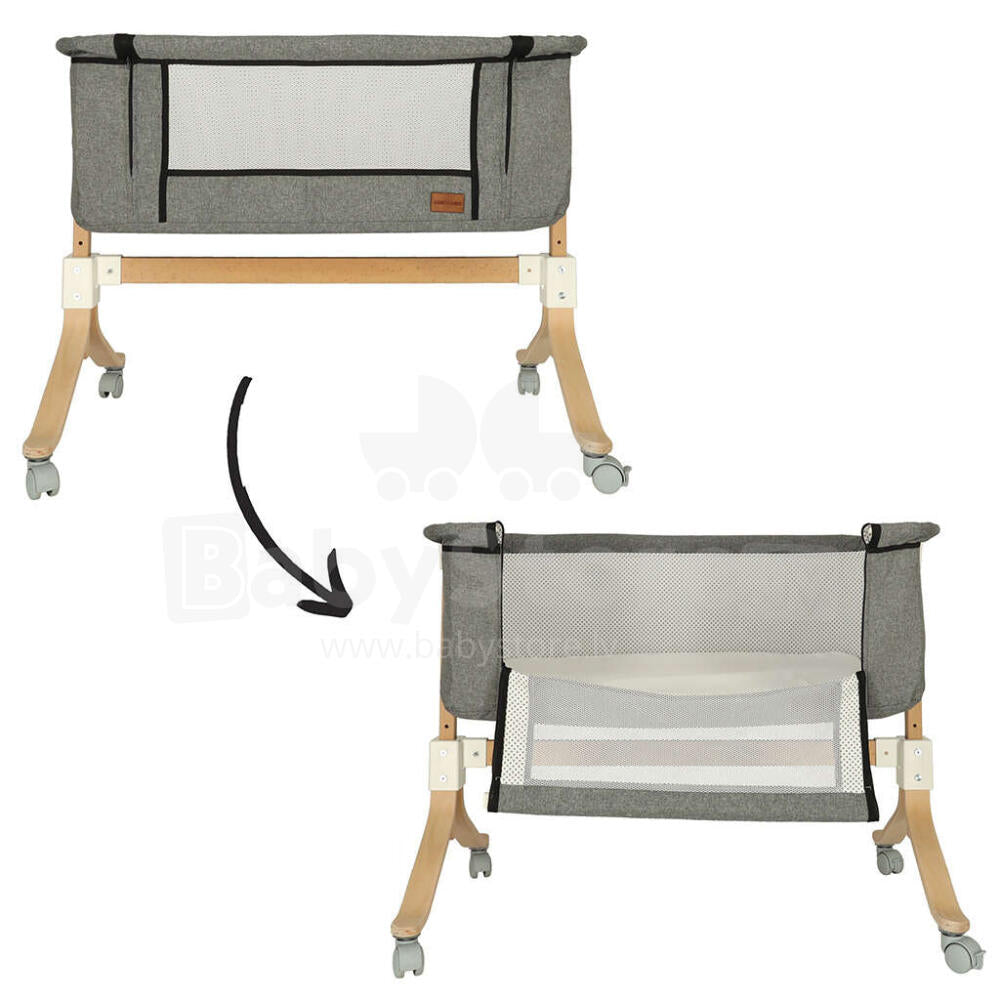wellgro monodi bedside bassinet beige next to me crib