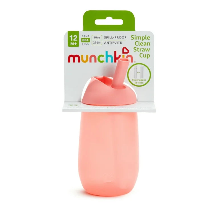 munchkin 10oz simple clean strw cup pink