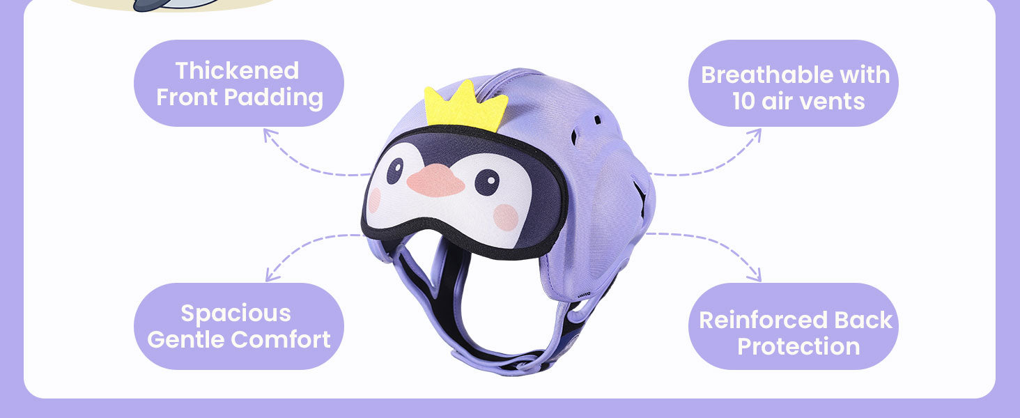 Mambobaby Baby Safety Helmet for Crawling & Walking - Penguin