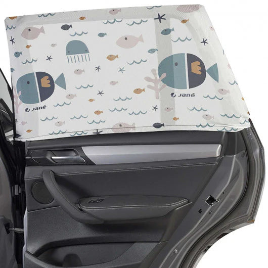 jane car window sunshade fish design white