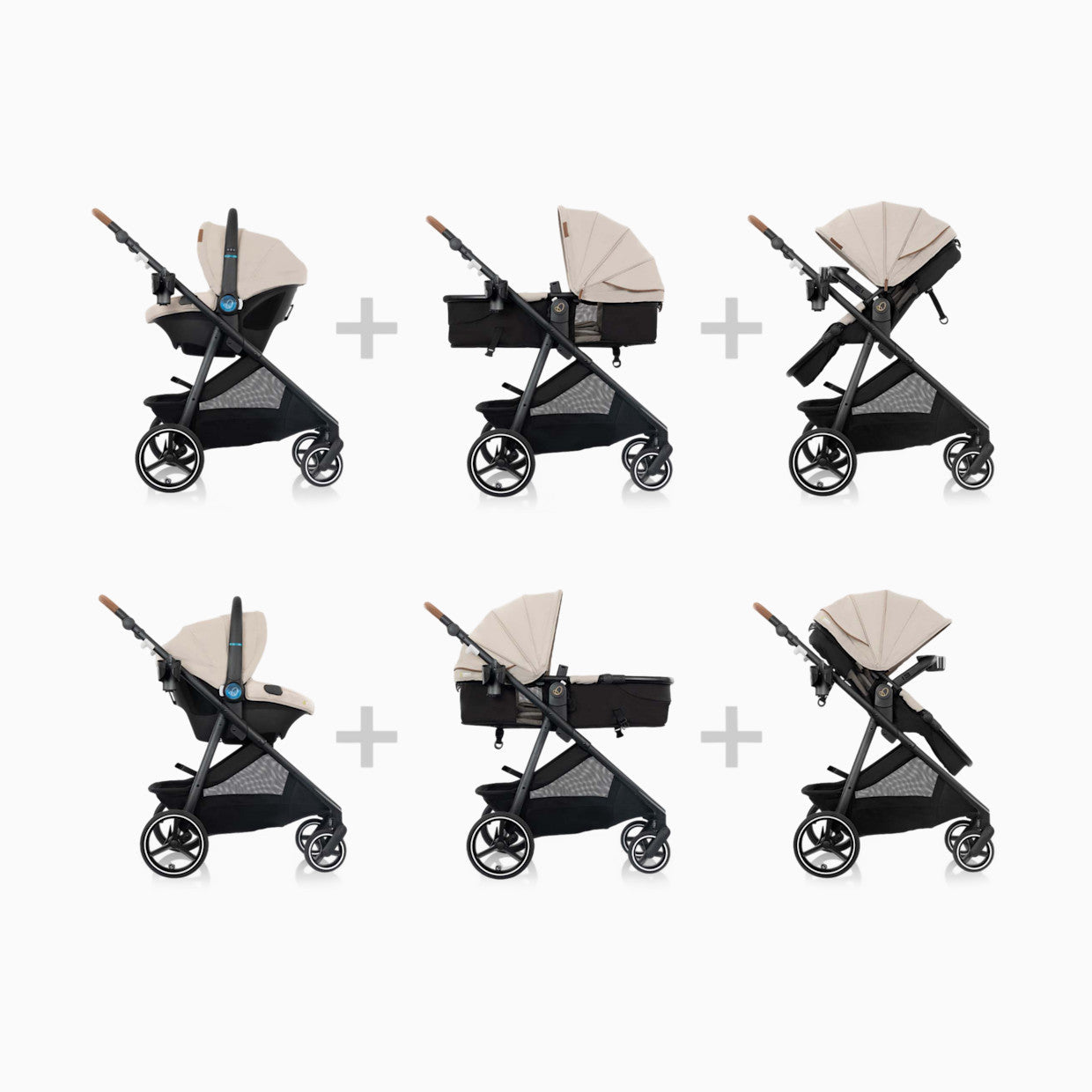 Evenflo Shyft Intuiti+ Travel System with Revolve180 LiteMax NXT Rotating Infant Car Seat