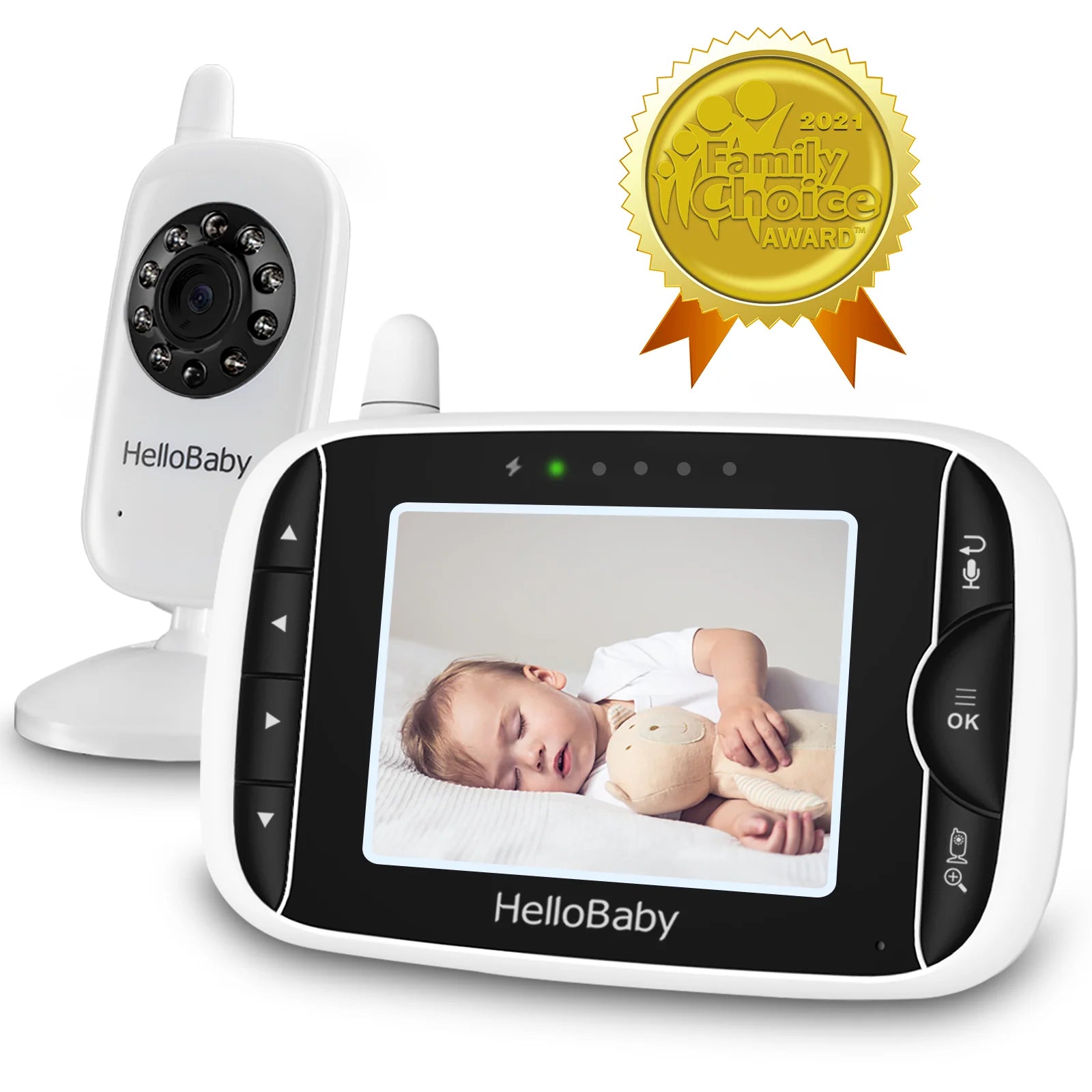 hello baby 3.2 video(hb 2039) baby monitor wire techonology
