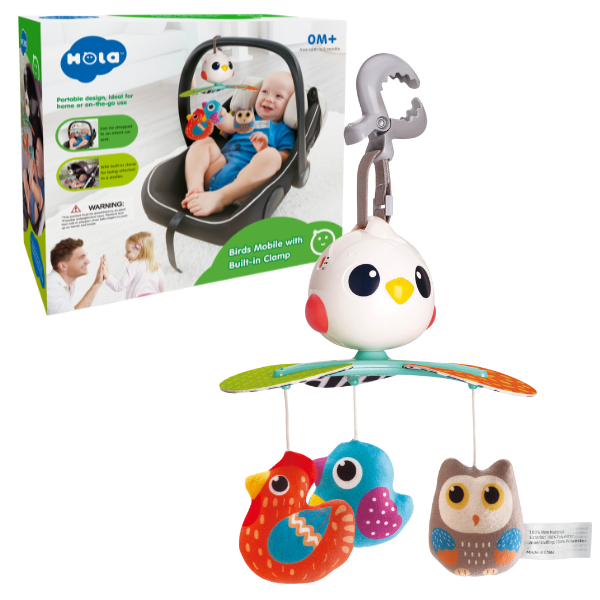 hola birds mobile with built in clamp