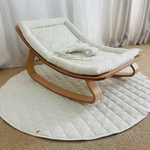Miila Nest Wooden Baby Rocker Natural Infant Lounger with Soft Padded Seat