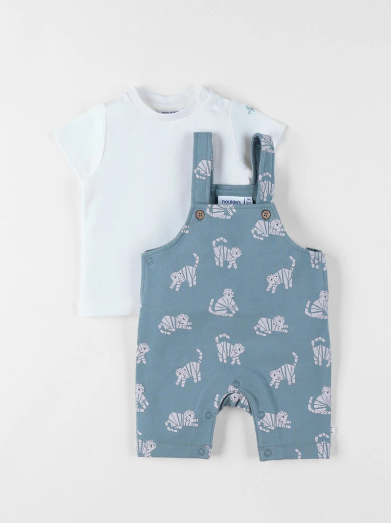 Nookies Set Dungarees With T-Shirt French Terry -Tiger (6M)