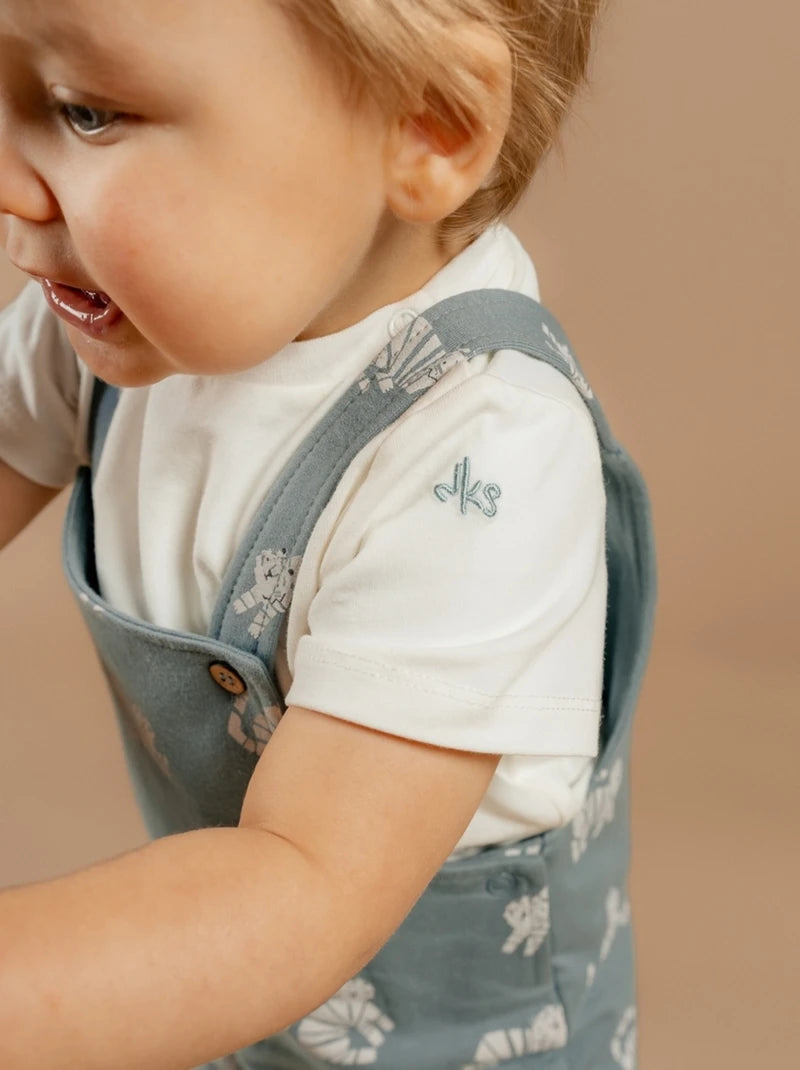 Nookies Set Dungarees With T-Shirt French Terry -Tiger (6M)