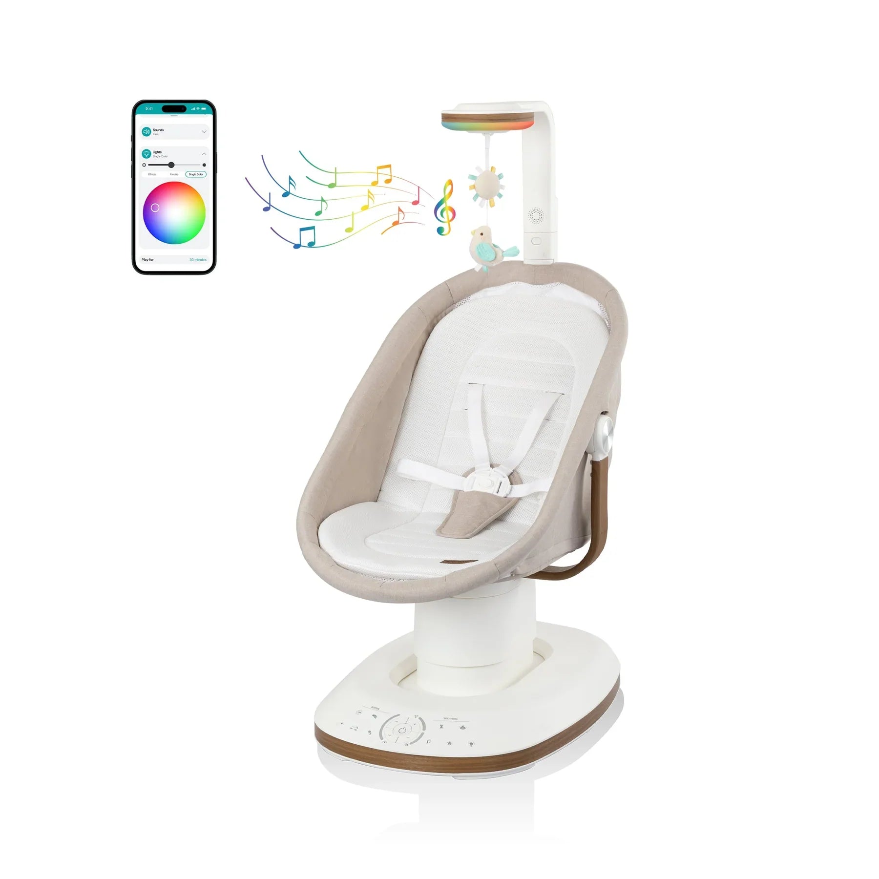 Evenflo Elara 2-in-1 Smart Motion Baby Swing & Soothing Nest with SensorySoothe Technology