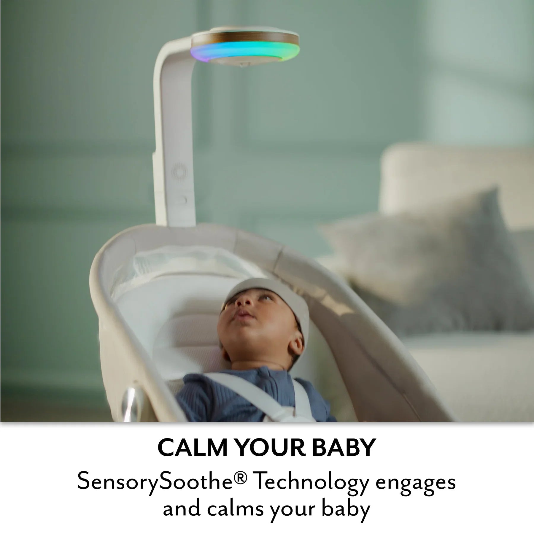 Evenflo Elara 2-in-1 Smart Motion Baby Swing & Soothing Nest with SensorySoothe Technology