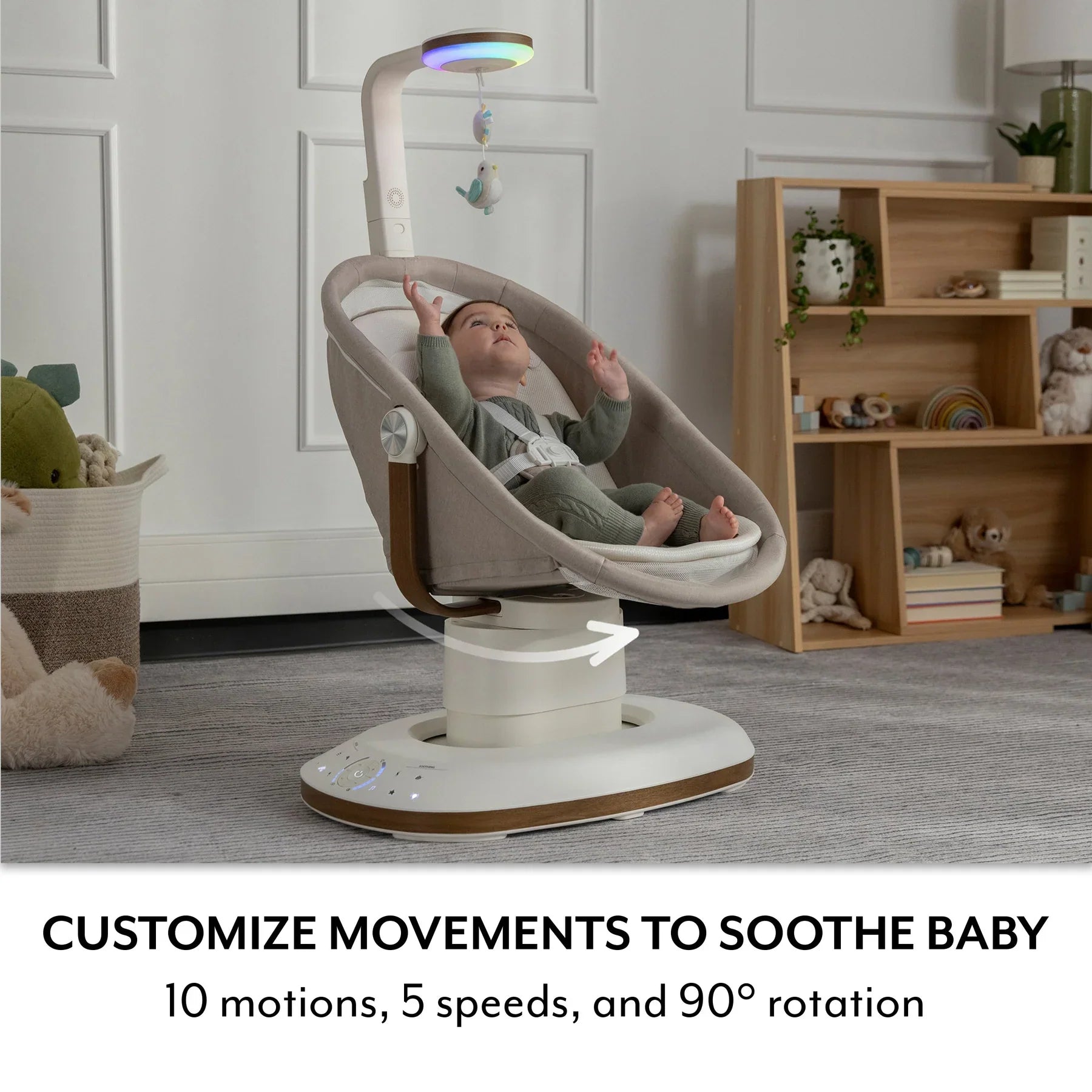 Evenflo Elara 2-in-1 Smart Motion Baby Swing & Soothing Nest with SensorySoothe Technology