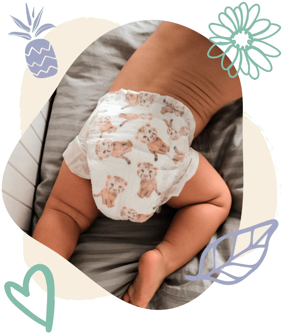 Pureborn Matser Pack Organic Bamboo Diapers Gentle Eco-Friendly Nappies - Print may vary