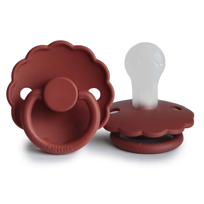 frigg daisy silicone pacifier 0-6m 1-pack baked clay