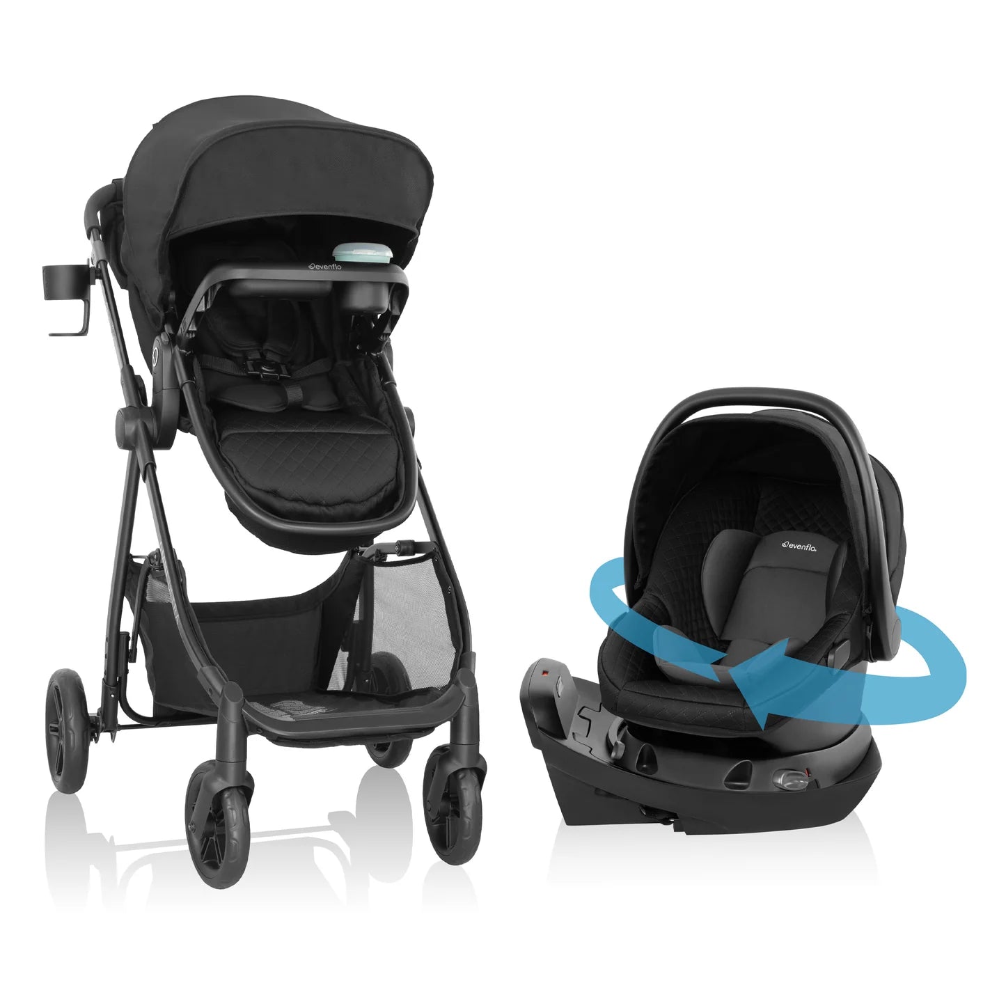 evenflo omni ultra travel system caviar black