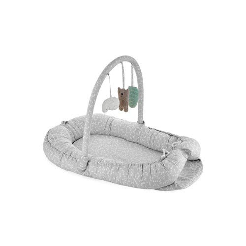 babyjem baby nest lounger with toys grey flower newborn nest