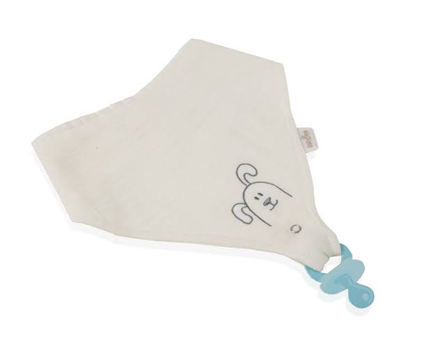 babyjem muslin bib with pacifier hanger