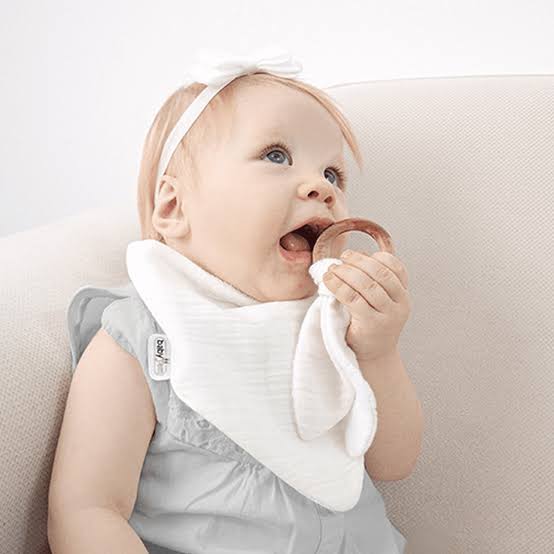 babyjem muslin bib with teether
