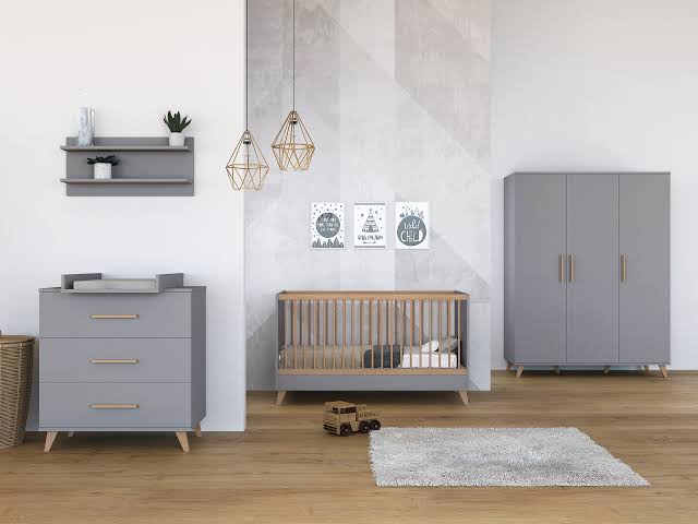 Faktum Flip Grey Convertible Baby Cot Bed 140x70 cm