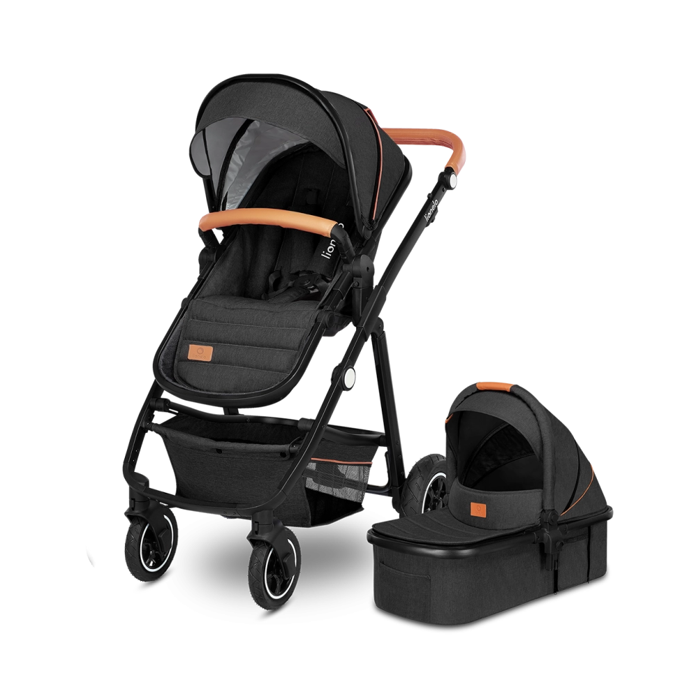 lionelo amber 2 in 1 travel system grey graphite baby stroller and carrycot