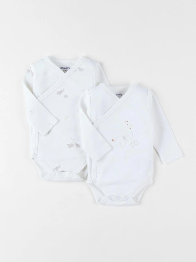 Nookies B&M 2Pk Crossover Bodysuit Organic Cotton Ls - 6M