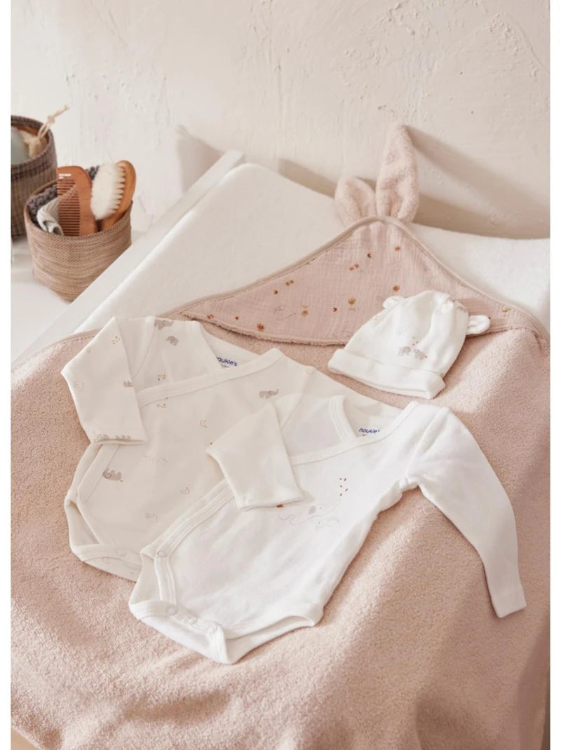 Nookies B&M 2Pk Crossover Bodysuit Organic Cotton Ls - 6M