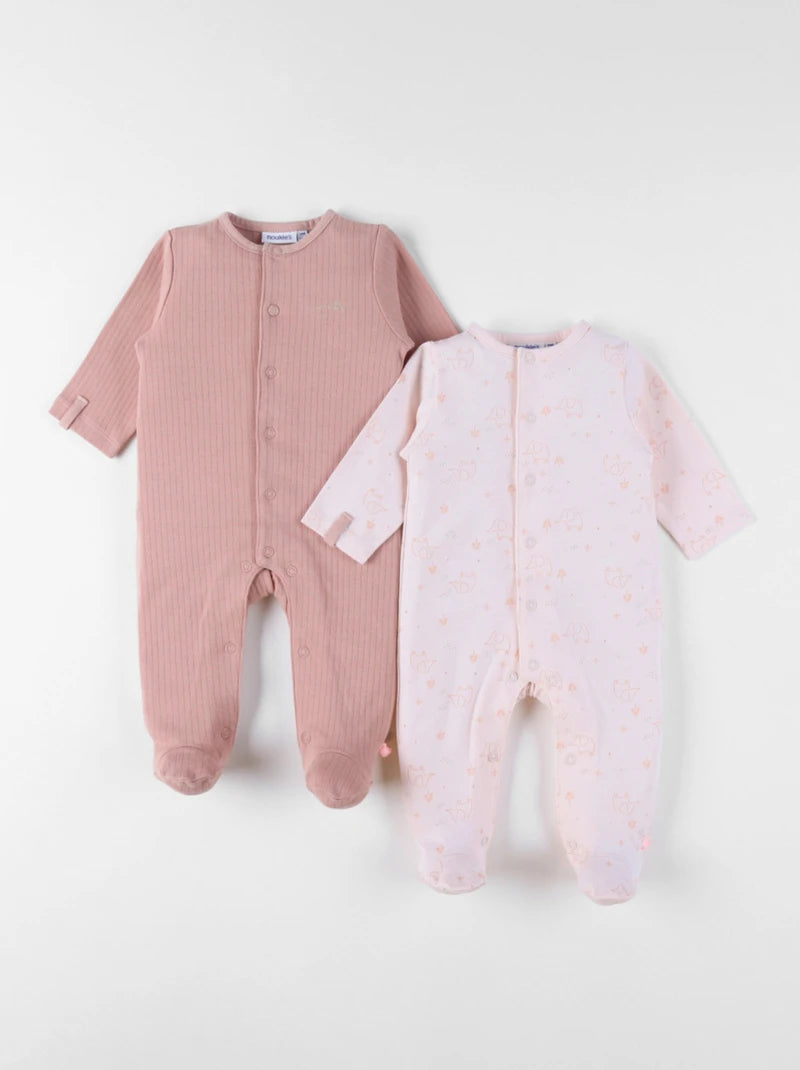 Nookies Set Of 2 By Pyjamas- Jersey - Sweet Elephant (0M)