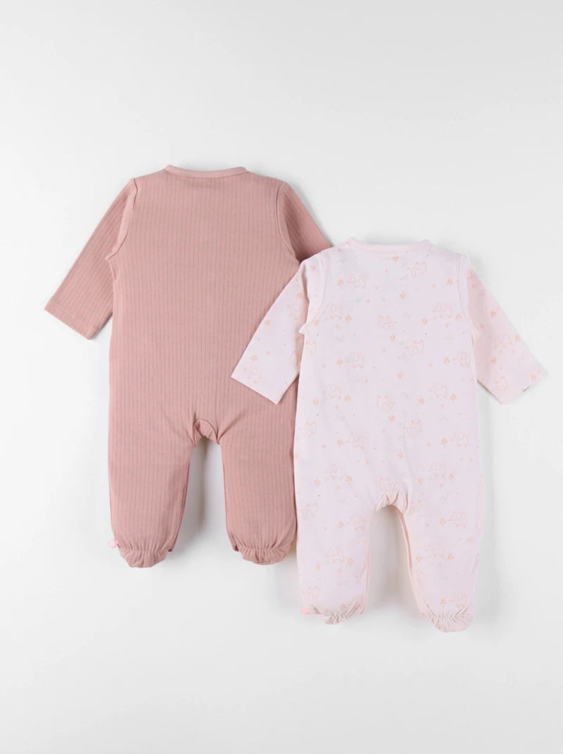 Nookies Set Of 2 By Pyjamas- Jersey - Sweet Elephant (0M)