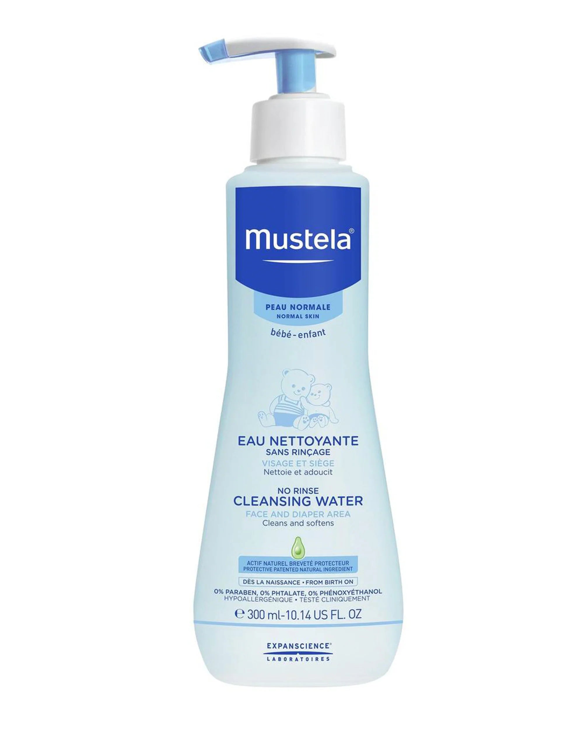 mustela cleansing water 300ml no rinse baby cleanser