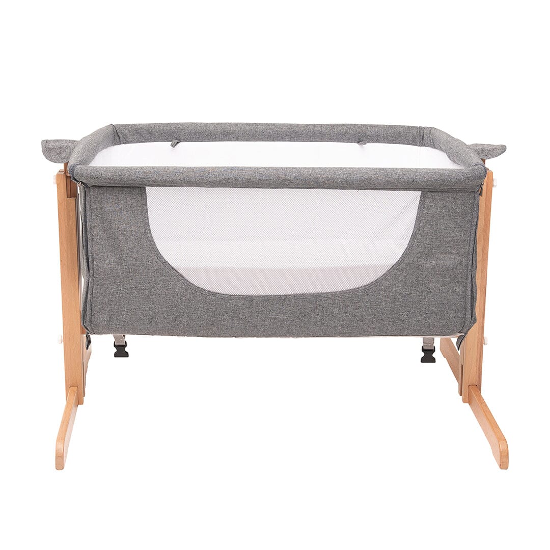 kukka naturel wood rocking bedside crib
