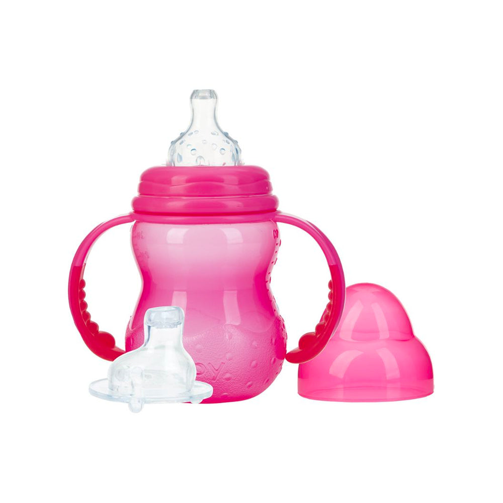 nuby wide neck baby bottle 240ml pink anti colic feeding bottle