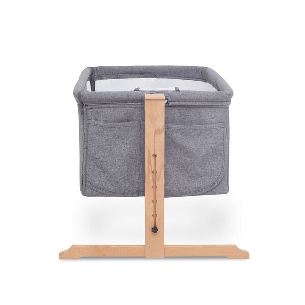 kukka naturel wood rocking bedside crib
