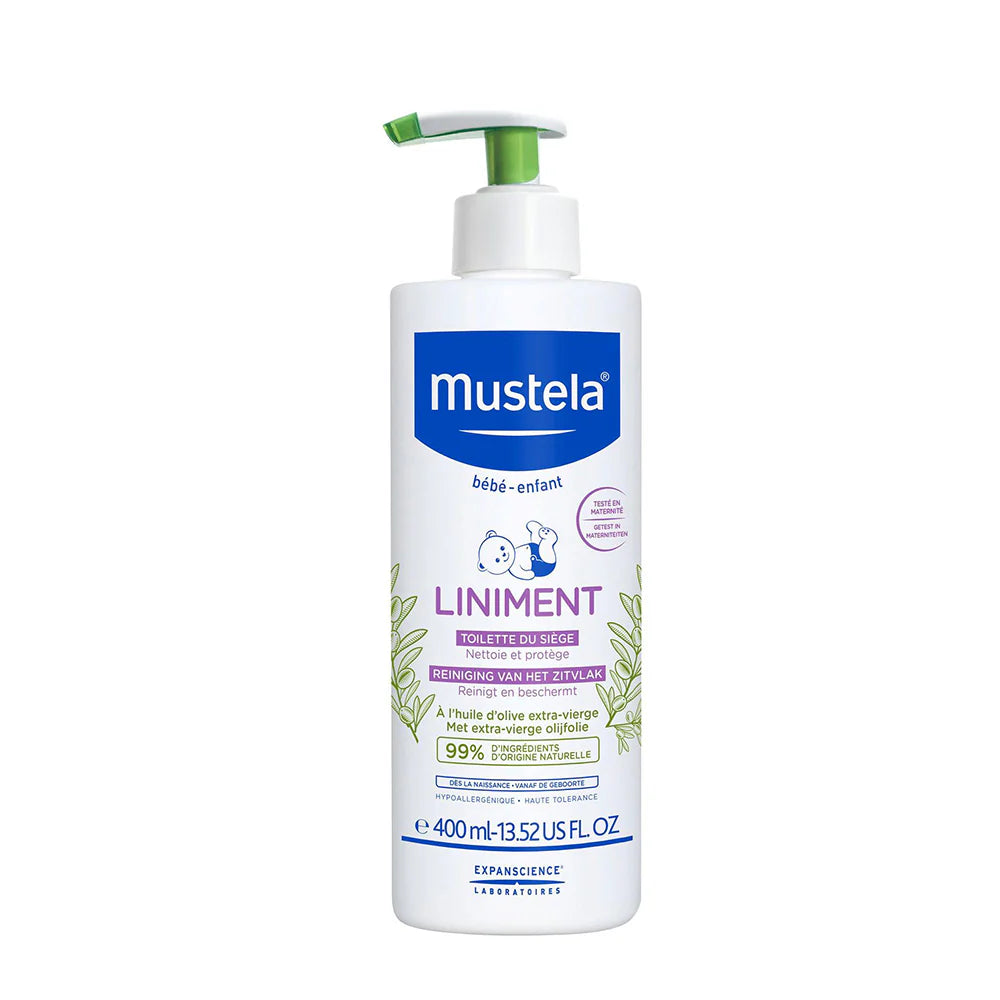 mustela liniment cleansing lotion 400ml diaper change cleanser