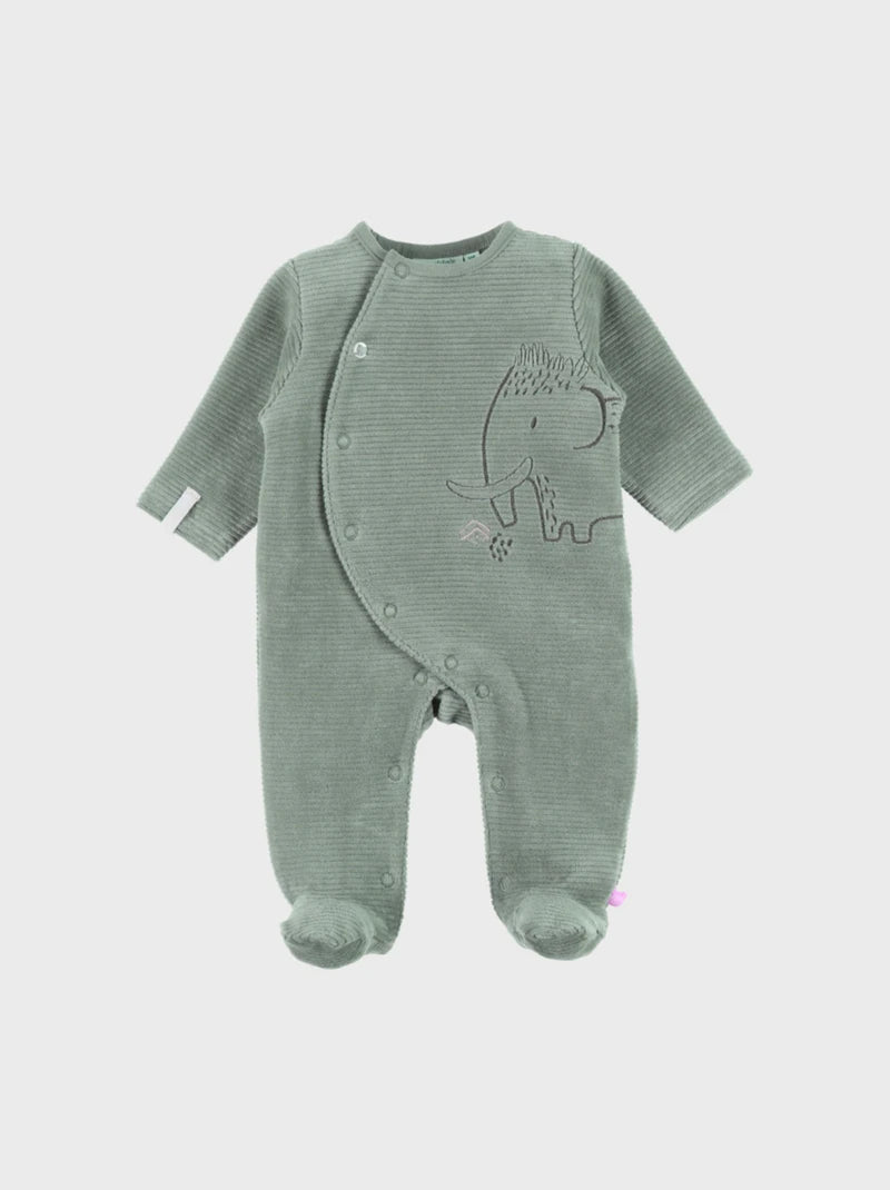 Nookies Pyjama Velvet Green  Funny Mammouth - 0M