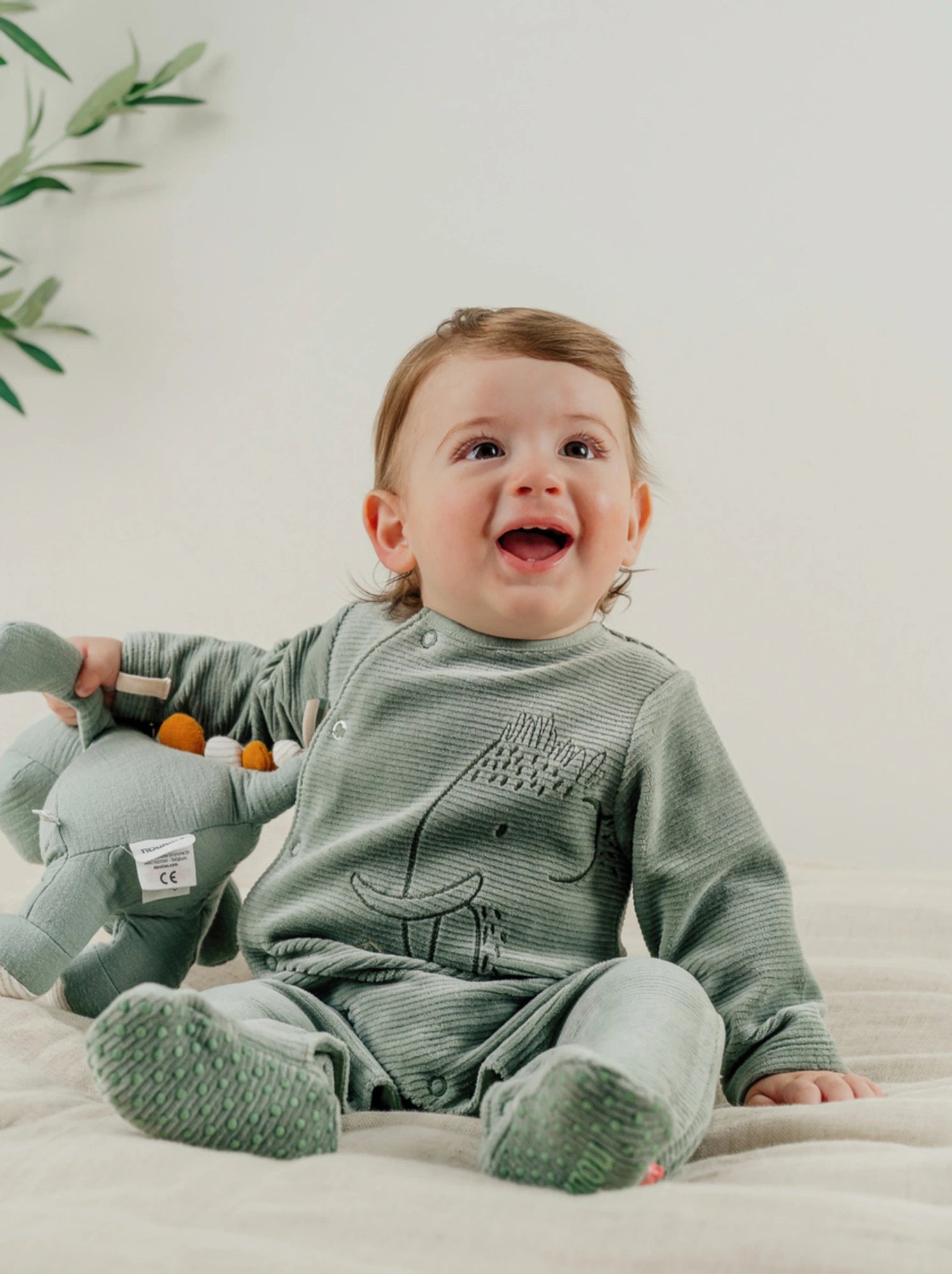Nookies Pyjama Velvet Green  Funny Mammouth - 0M