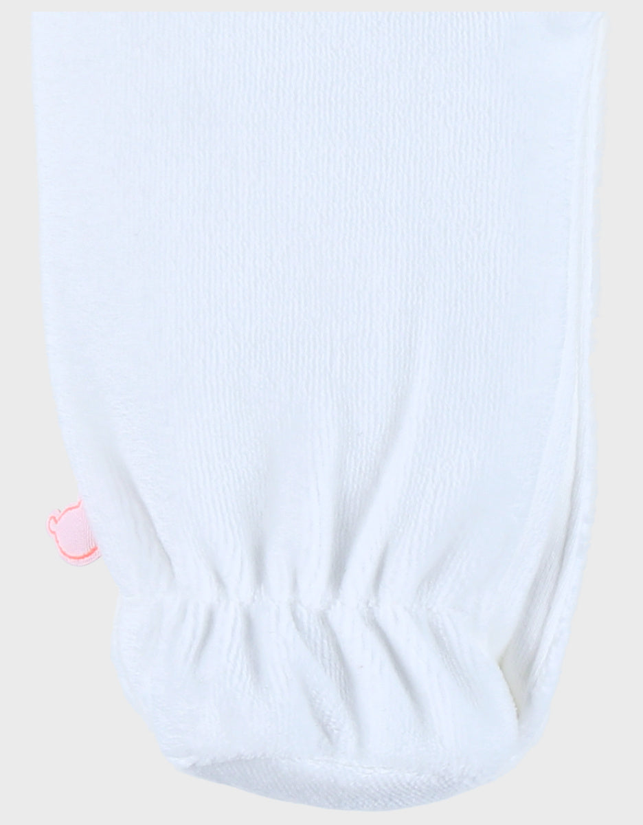 Noukie’s Nappy Cat White Velour Baby Pajamas – Anti-Slip