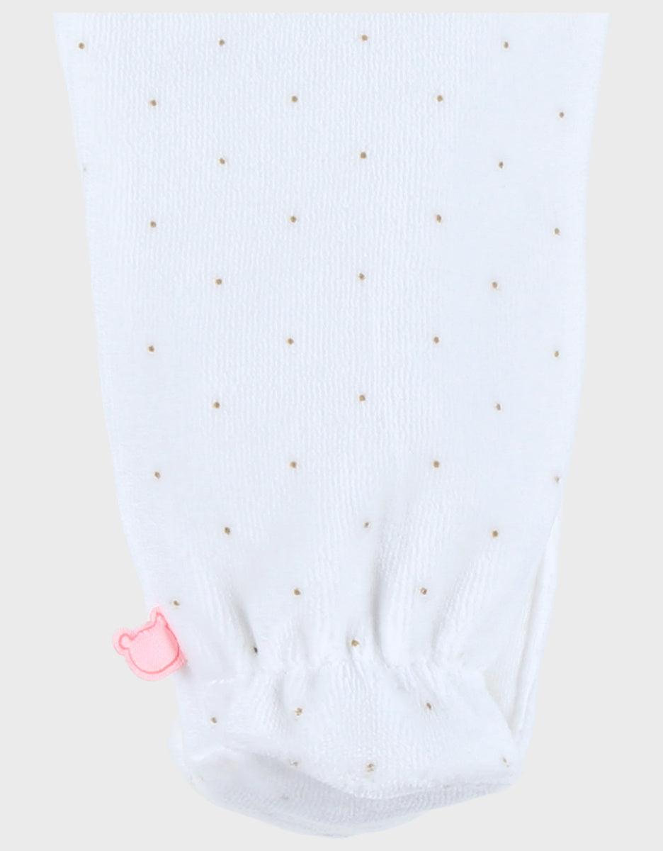 Noukie’s Lovely Bird Off-White Velour Baby Pajamas – Soft & Cozy