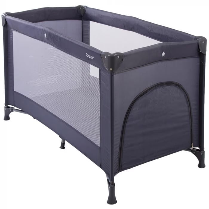 quax travel cot 120x60cm dark grey baby travel crib with zipper