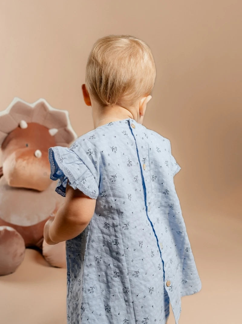 Nookies Dress With Bloomer Blue - Little Blue Flower (9M)